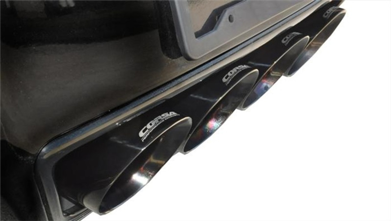Corsa - Xtreme Valve Back System - Quad 4.5" Tips Black - C7 Corvette Stingray / GS Auto