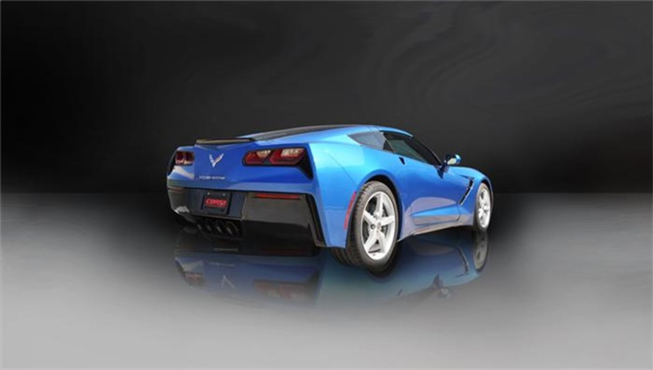 Corsa - Sport Axleback Exhaust System w. Quad 4.5" Black Tips - C7 Corvette Z06 / GS Manual / ZR1