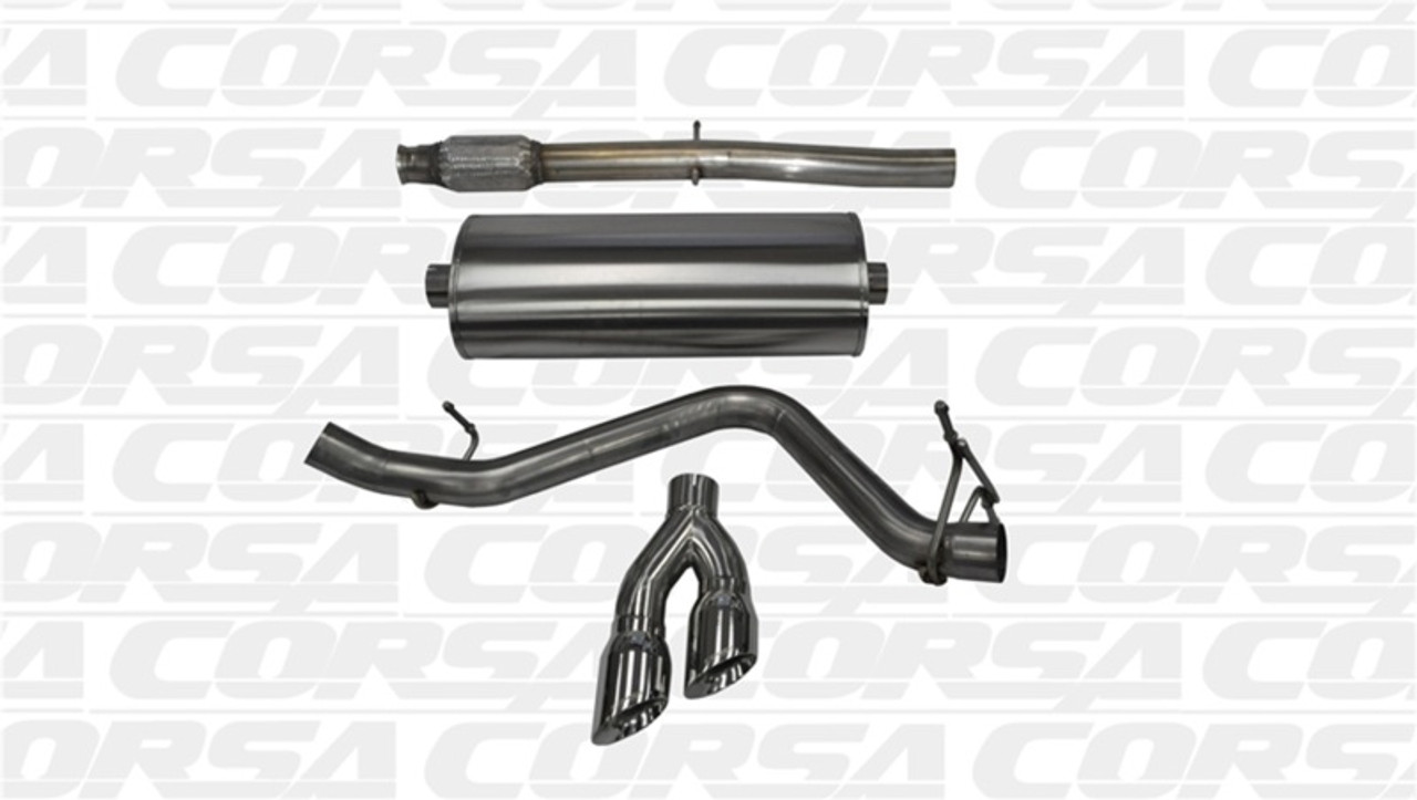 Corsa 14-19 GMC Sierra/Chevy Silv 1500 Crew Cab/Short Bed 5.3L V8 Polished Sport Single Side CB Exh - 14873