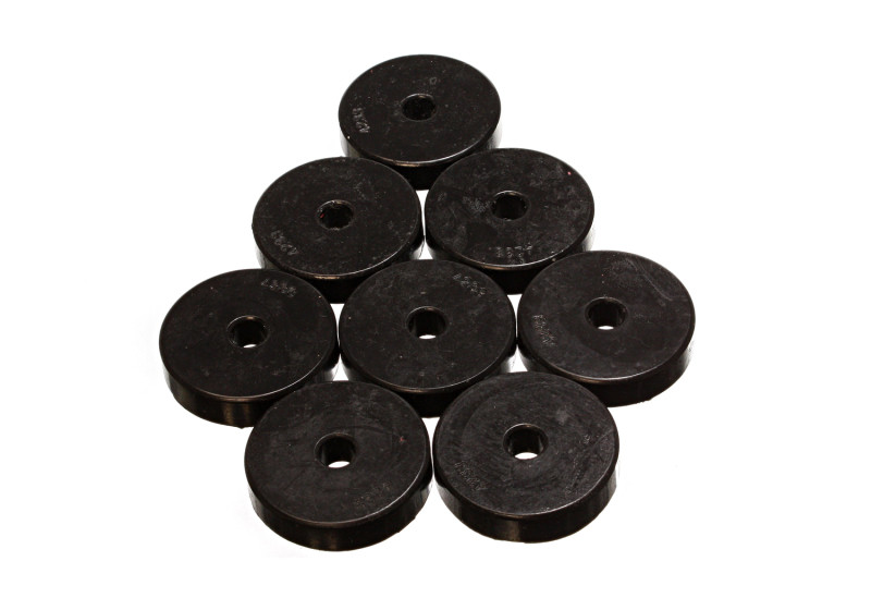 Energy Suspension Polyurethane Pad Set - 2 9/32in OD x 7/16in Hole ID x 1/2in Height - Round Black - 9.9528G