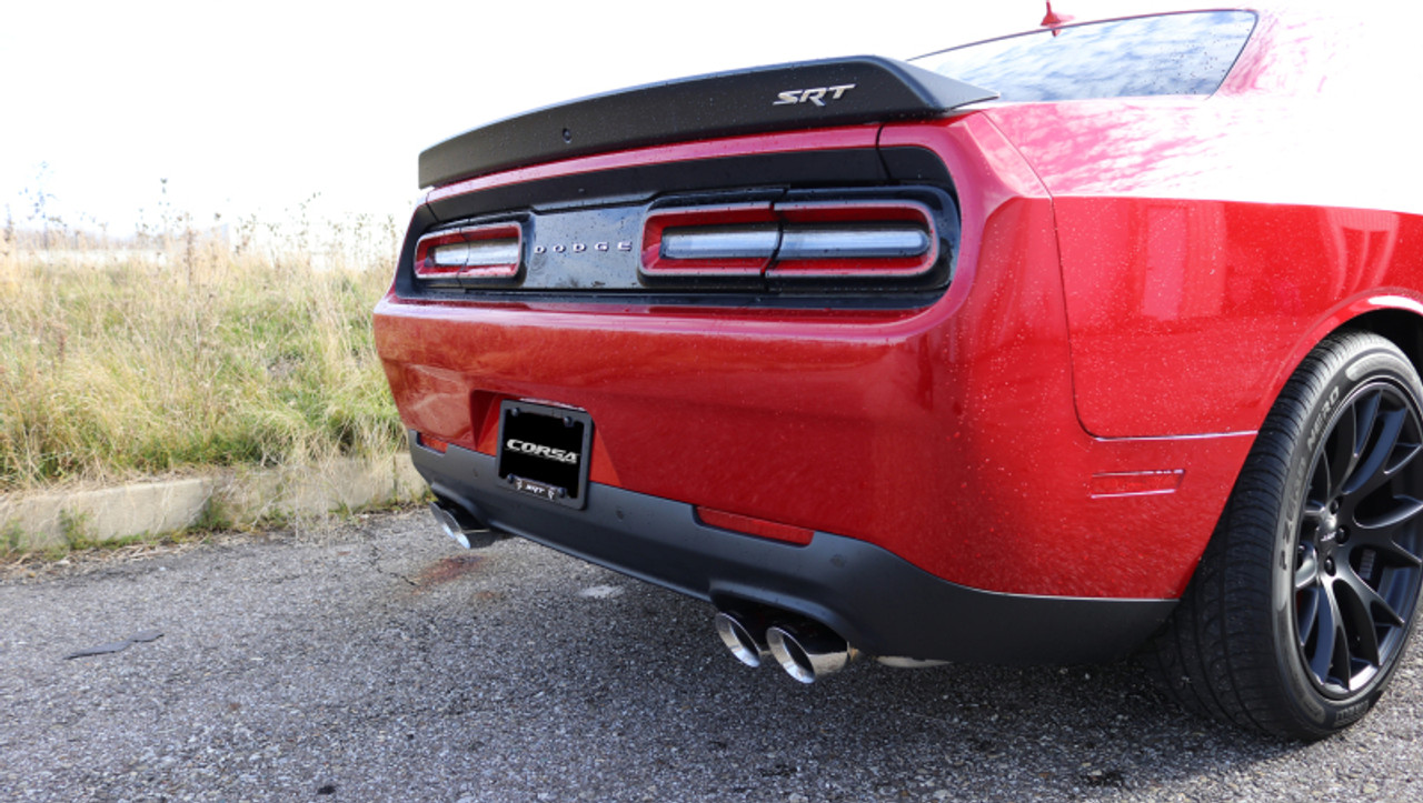 Corsa Xtreme Catback Exhaust w. Polished Tips - Reuse OE Valves - Hellcat Challenger Manual Trans