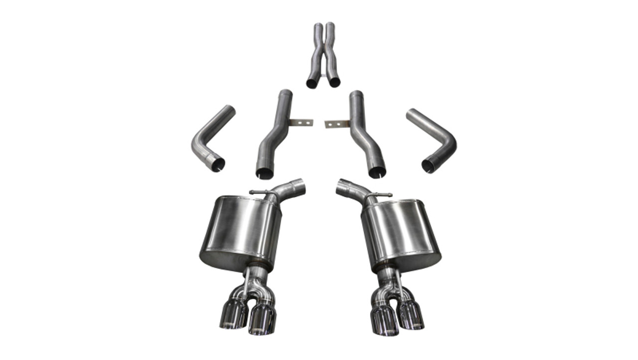 Corsa Xtreme Catback Exhaust w. Polished Tips - Reuse OE Valves - Hellcat Challenger Manual Trans