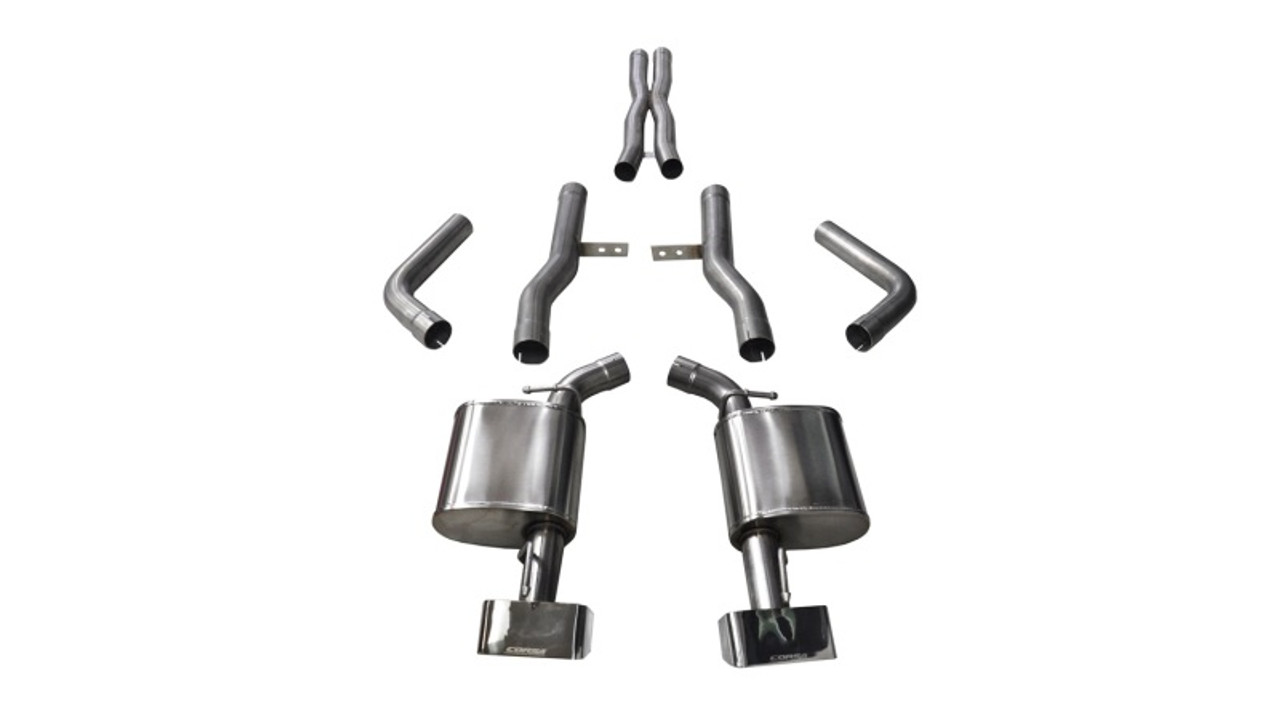 Corsa Xtreme Catback Exhaust w. GT2X Tips - Reuse OE Valves - Hellcat Challenger Manual Trans