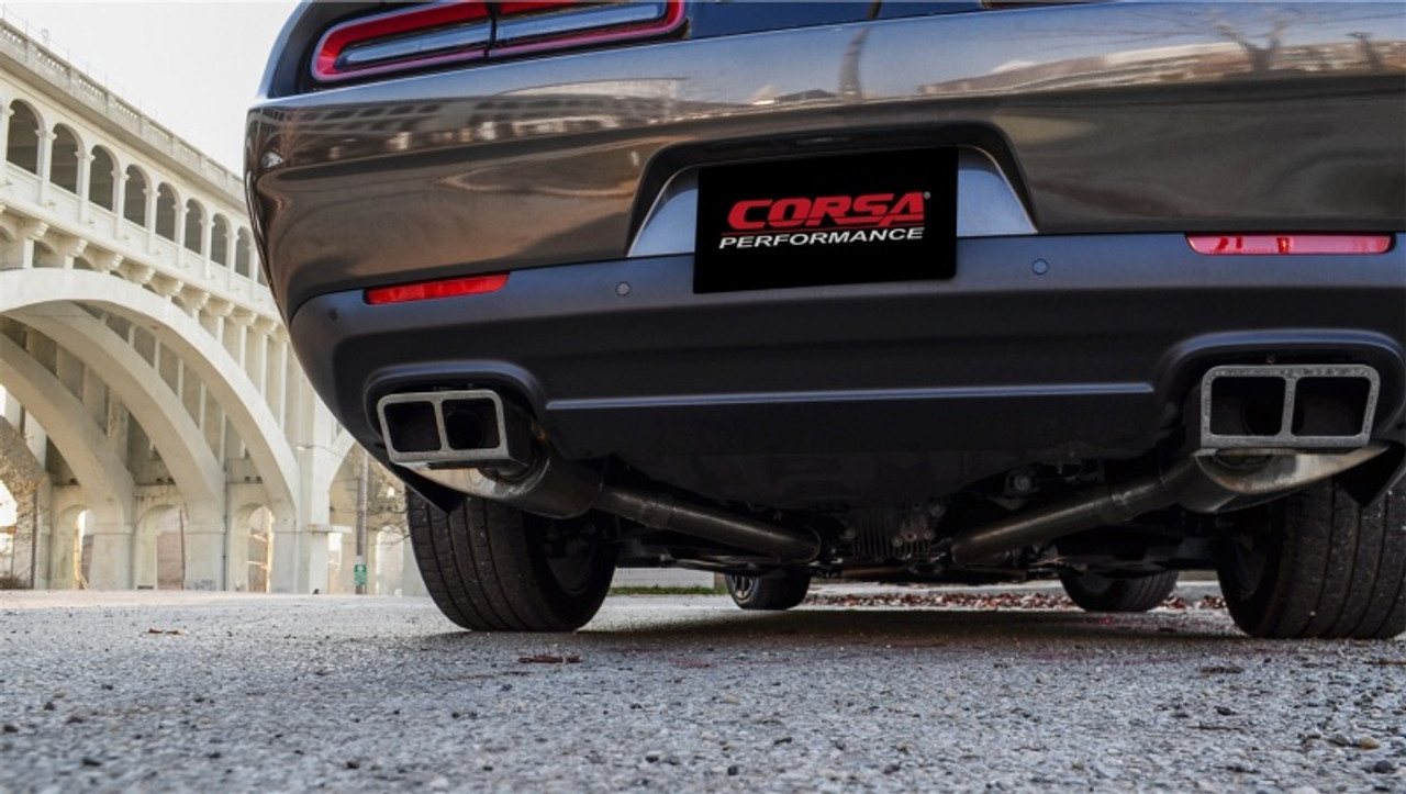 Corsa Xtreme Catback Exhaust w. GT2X Tips - Reuse OE Valves - Hellcat Challenger Manual Trans