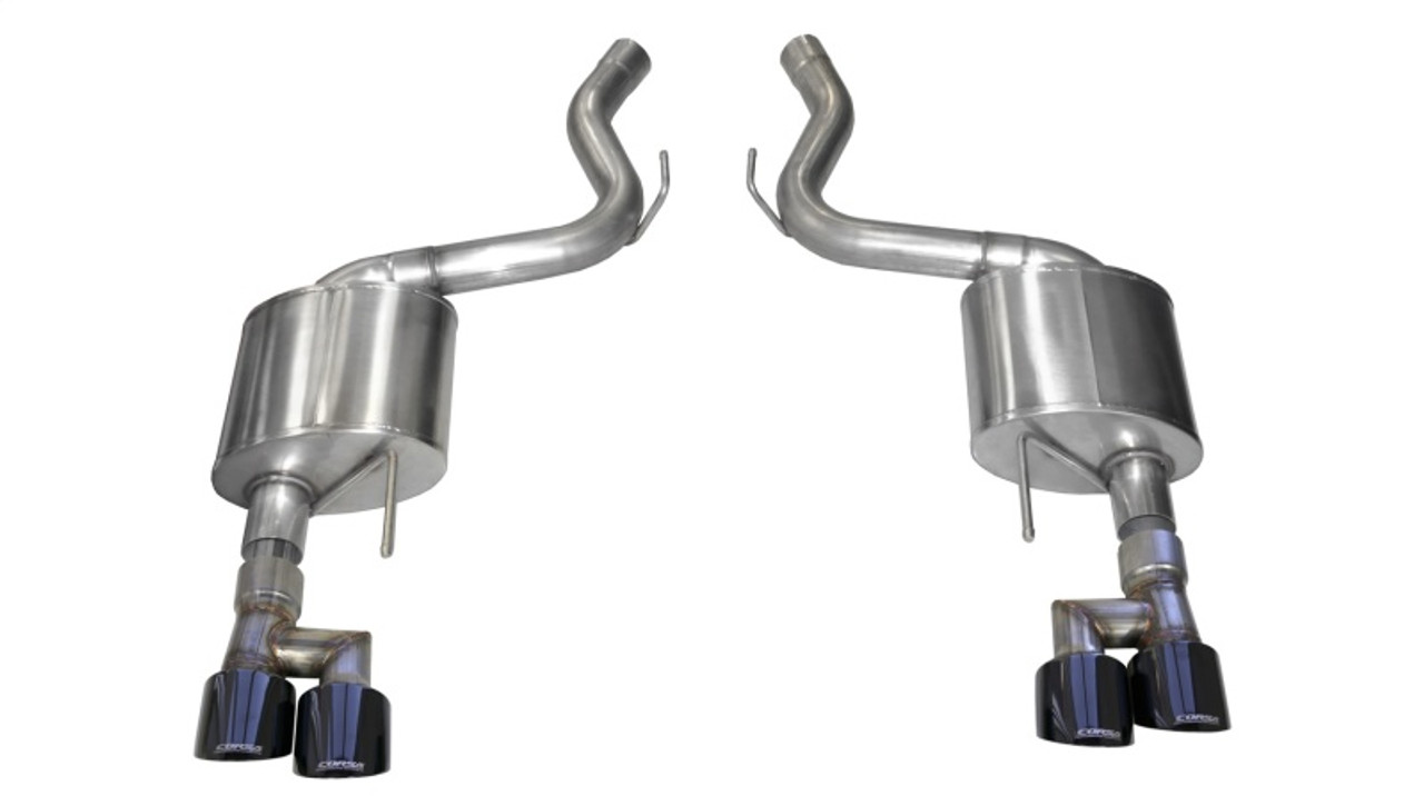 Corsa Touring Axleback Exhaust w. Black Tips - 18-23 Mustang GT