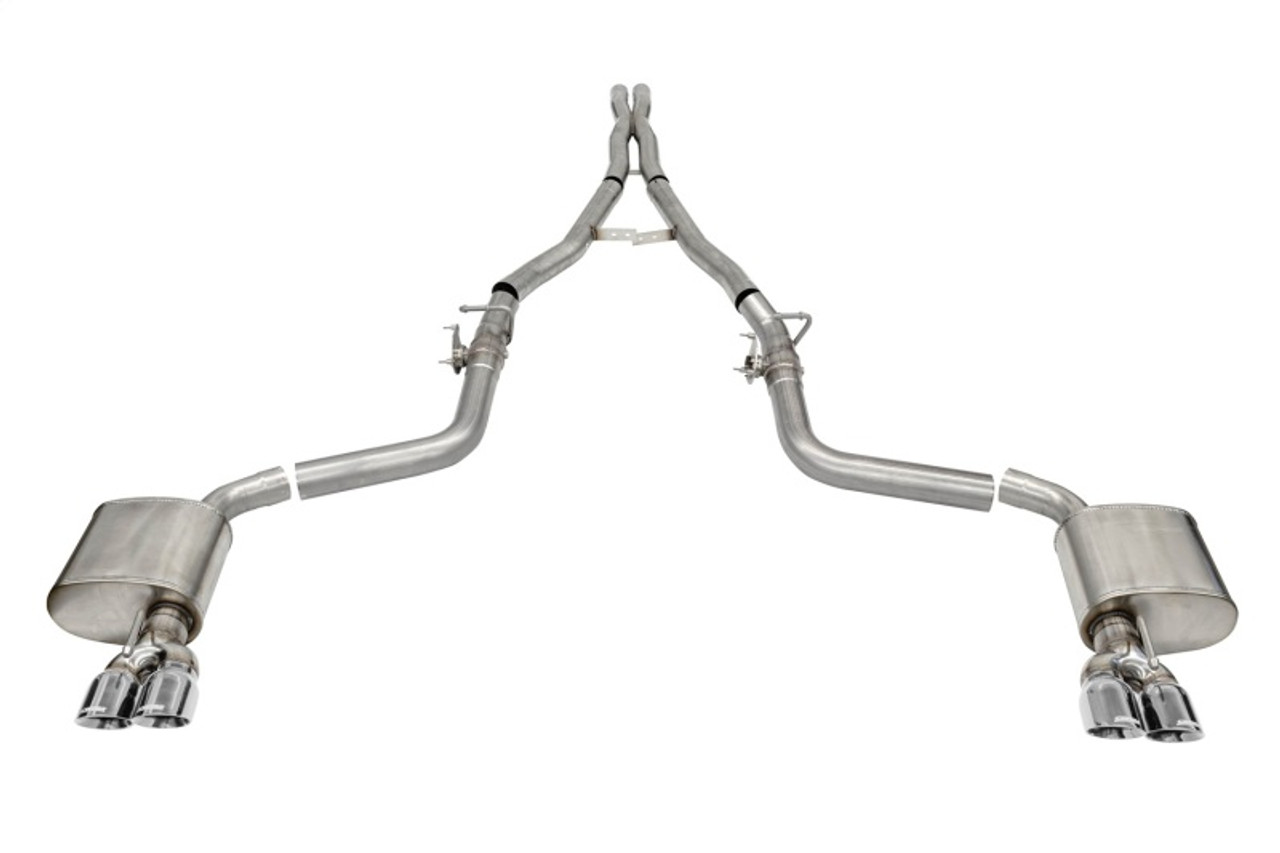 Corsa Xtreme Catback Exhaust w. Corsa Valves w. Polished Tips - Challenger Hellcat / Redeye / Demon