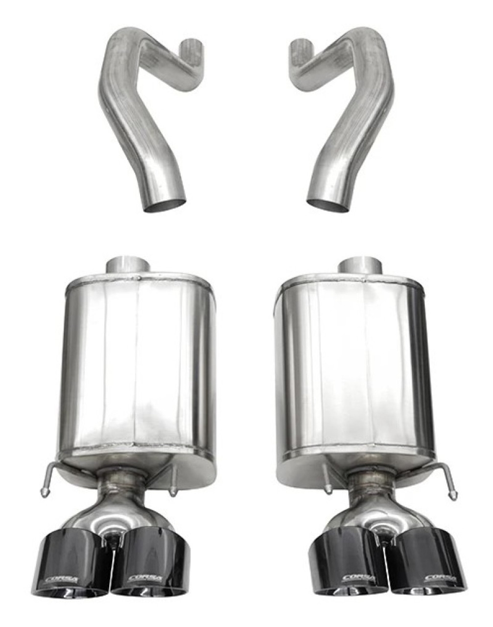 Corsa - Xtreme 3" Exhaust System w. Quad 4.5" Black Tips - C6 Corvette Z06/ZR1