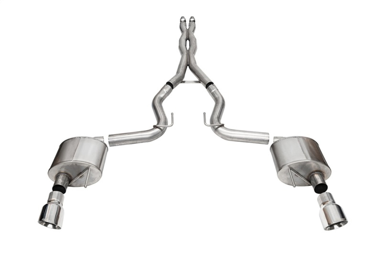 Corsa Xtreme Catback Exhaust / Slash Cut Polished Tips / NO Valves - 2024+ S650 Mustang GT