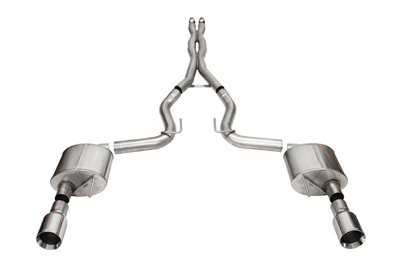Corsa Xtreme Catback Exhaust / Straight Cut Polished Tips / NO Valves - 2024+ S650 Mustang GT