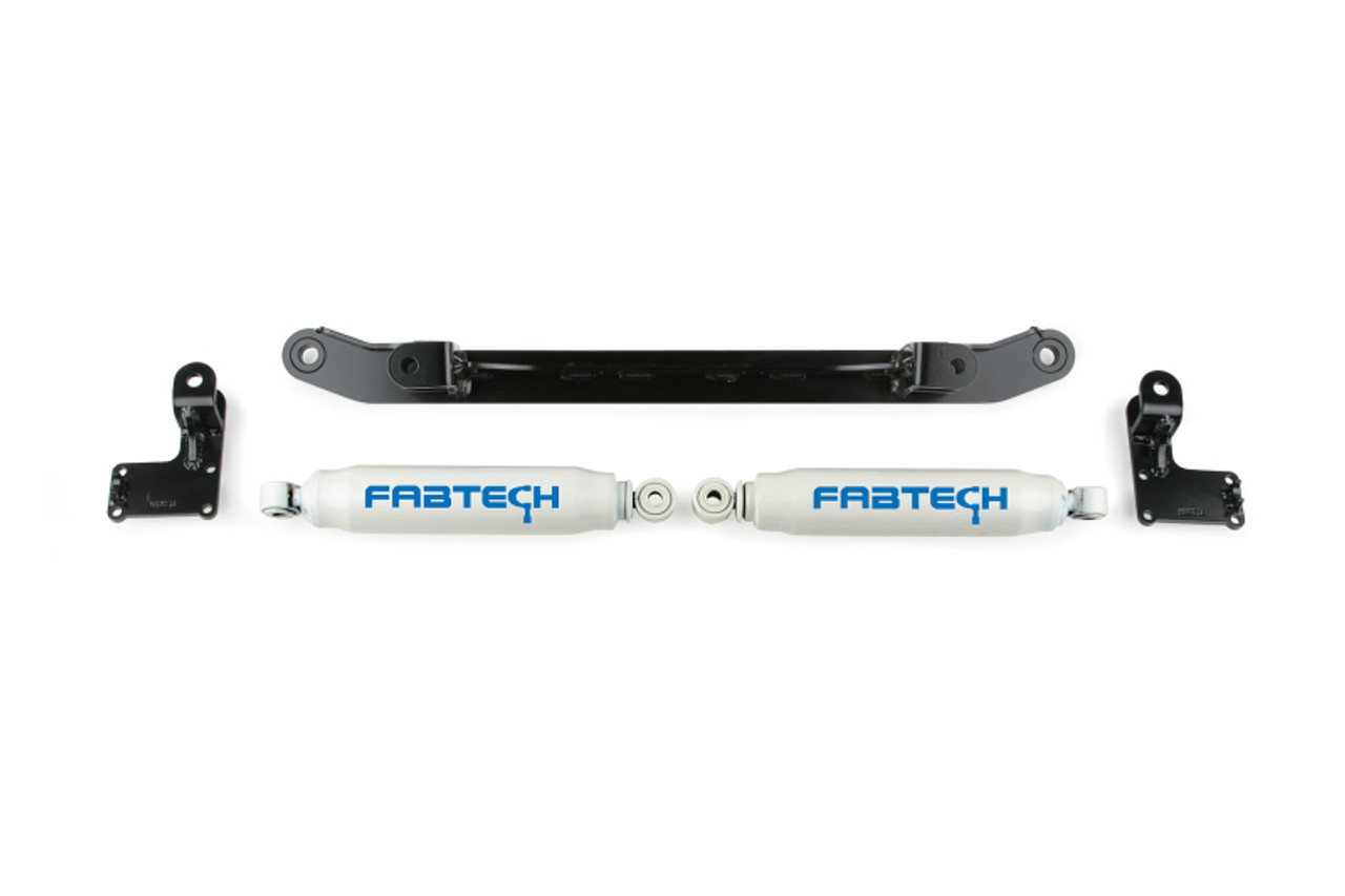Fabtech 07-14 GM C/K1500 2WD/4WD Dual Steering Stabilizer System w/Perf. Shocks - FTS21044BK