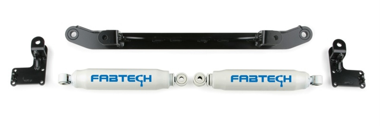 Fabtech 07-14 GM C/K1500 2WD/4WD Dual Steering Stabilizer System w/Perf. Shocks - FTS21044BK