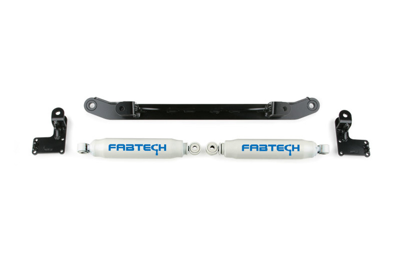 Fabtech 07-14 GM C/K1500 2WD/4WD Dual Steering Stabilizer System w/Perf. Shocks - FTS21044BK