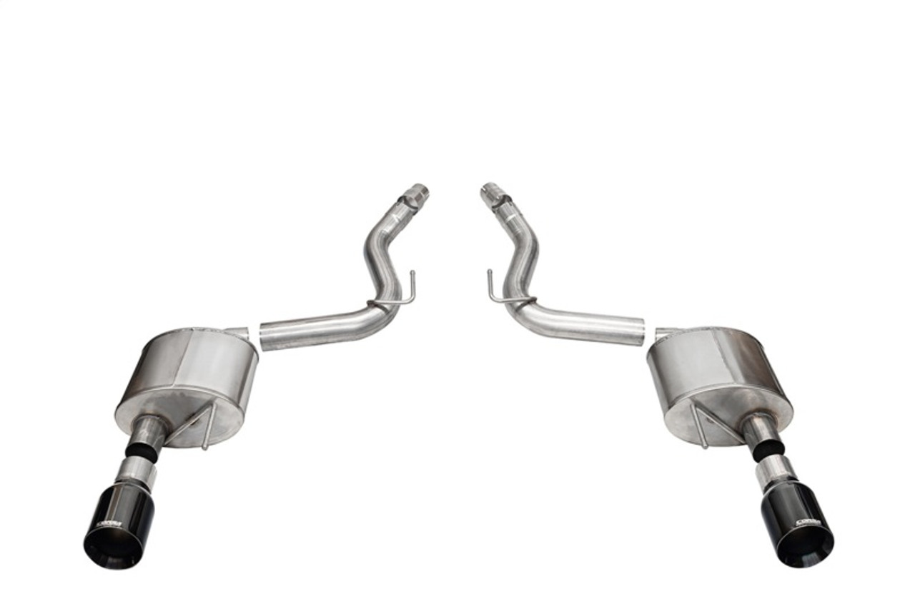 Corsa Sport Axleback Exhaust / Straight Cut Black PVD Tips / NO Valves - 2024+ S650 Mustang GT