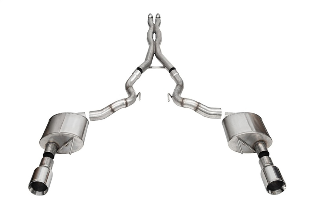 Corsa 24 Ford Mustang GT Conv. Xtreme Cat-Back Ex. Sys. 3.0in Dual Rear Ex w/4.5in StraightCut Tips - 21271