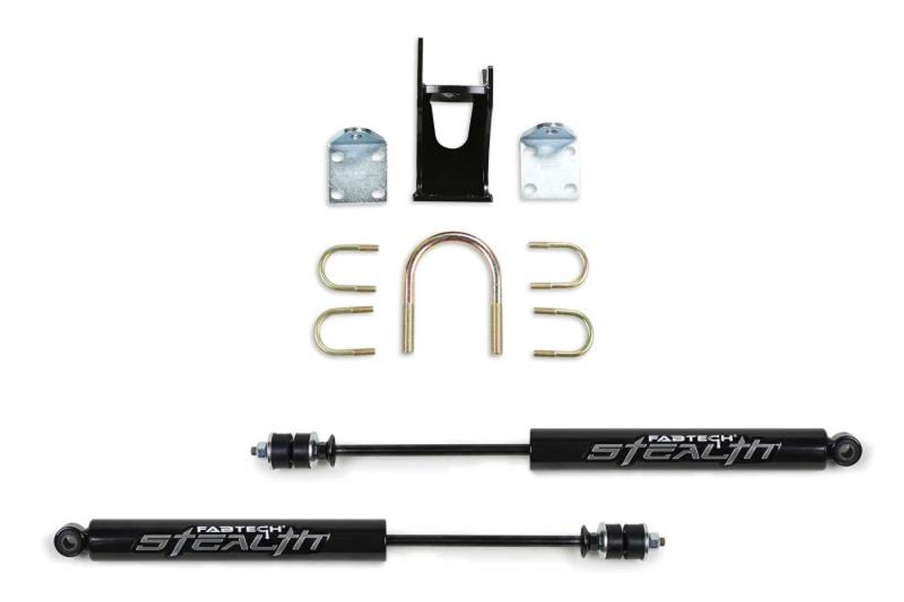 Fabtech 05-21 Ford F250/350 4WD Dual Stealth Steering Stabilizer Kit - Opposing Style - FTS8046