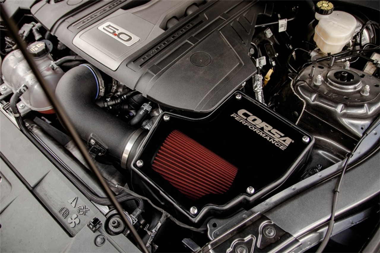 Corsa Cold Air Intake Kit - Closed Box / Plastic / Dry Filter - 18-23 Mustang GT