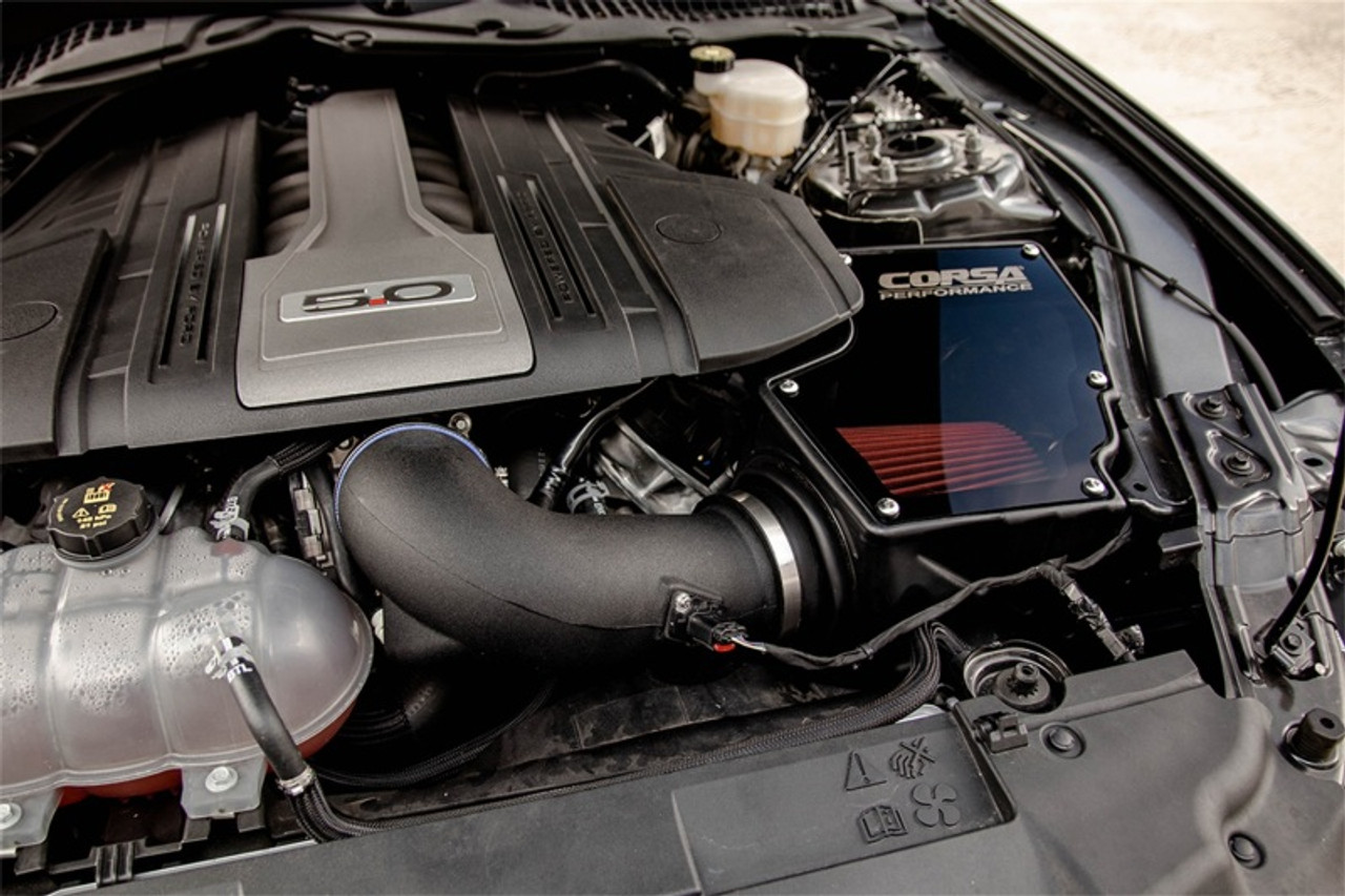 Corsa Cold Air Intake Kit - Closed Box / Plastic / Dry Filter - 18-23 Mustang GT