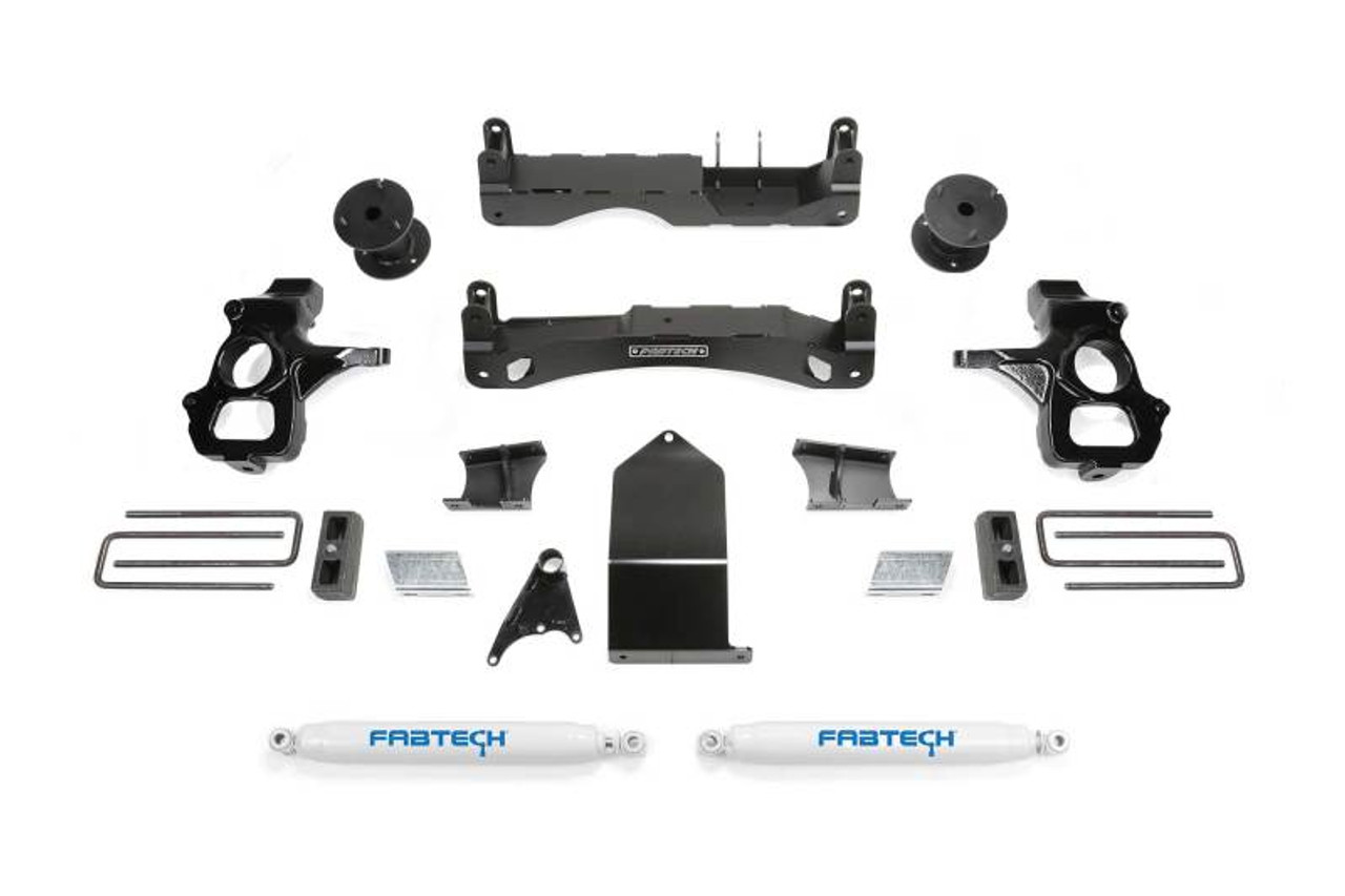 Fabtech 14-18 GM C/K1500 P/U w/oE Forg Stl UCA 4in Basic Sys w/Perf Shks - K1116