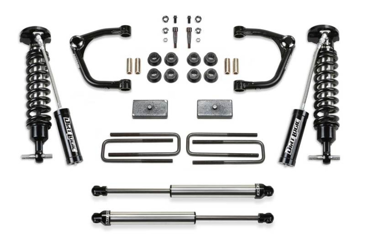 Fabtech 19-21 GM C/K1500 P/U Diesel 3in Uniball UCA Sys w/Dl 2.5 Resi & 2.25 - K1168DL