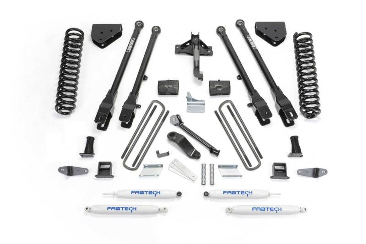 Fabtech 08-10 Ford F450/550 4WD 6in 4Link Sys w/Coils & Perf Shks - K2054