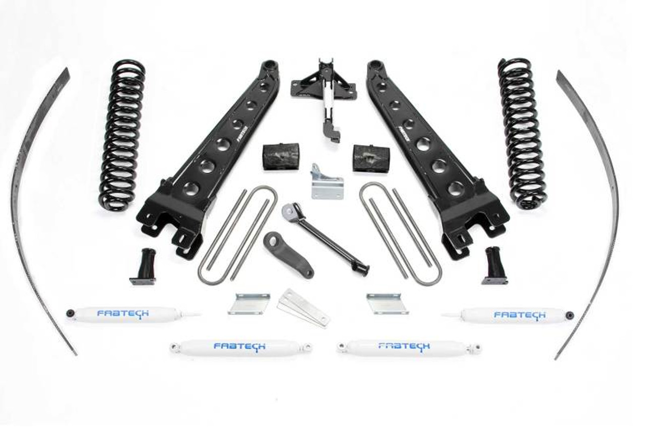 Fabtech 08-16 Ford F250 4WD w/o Factory Overload 8in Rad Arm Sys w/Coils & Perf Shks - K2123