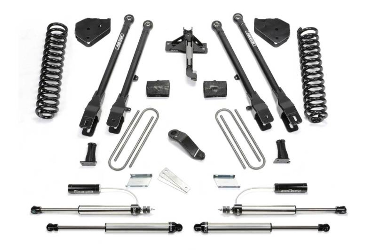 Fabtech 17-21 Ford F250/350 4WD Diesel 6in 4Link Sys w/Coils & 2.25 Dl Resi Frt & Dl Rr Shks - K2294DL