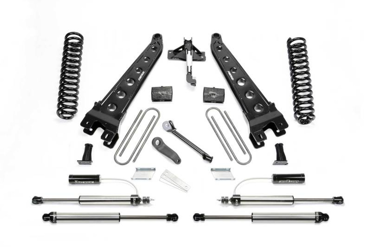 Fabtech 17-21 Ford F250/350 4WD Gas 6in Rad Arm Sys w/Coils & 2.25 Dl Resi Frt & Dl Rr Shks - K2295DL