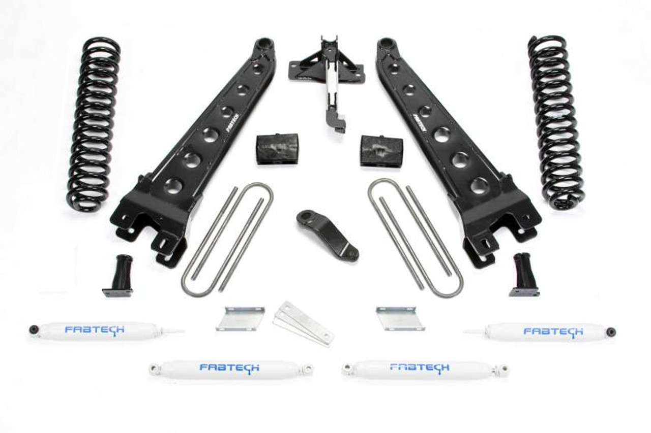 Fabtech 18 Ford F450/F550 4WD Diesel 6in Rad Arm Sys w/Coils & Perf Shks - K2304