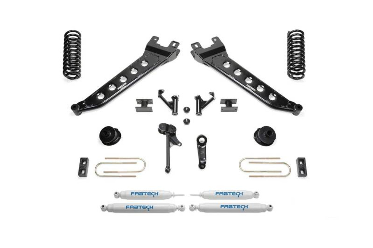 Fabtech 13-18 Ram 3500 4WD 5in Radius Arm Kit w/Perf Shks - K3144