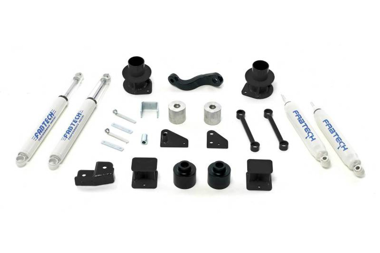 Fabtech 07-18 Jeep JK 4WD 3in Basic Sys w/Perf Shks - K4037