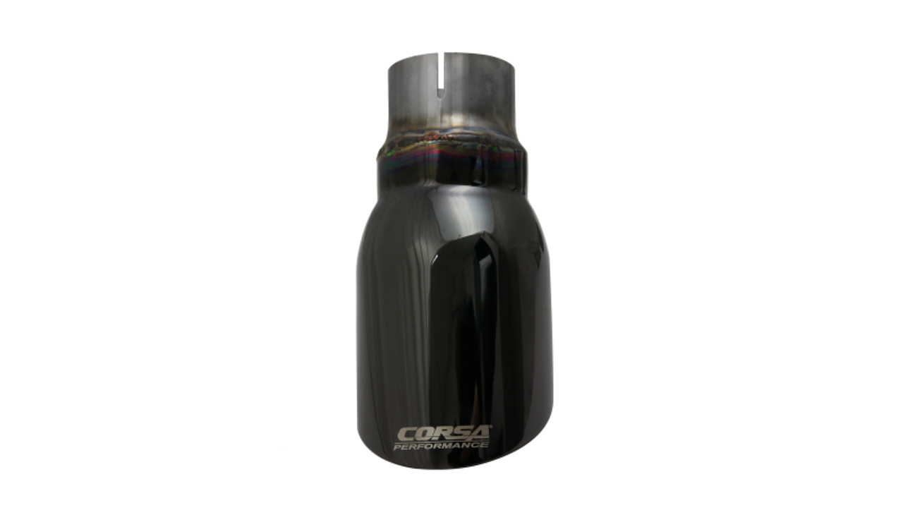 Corsa Single Universal 2.5in Inlet / 4in Outlet Black PVD Pro-Series Tip Kit - TK004BLK