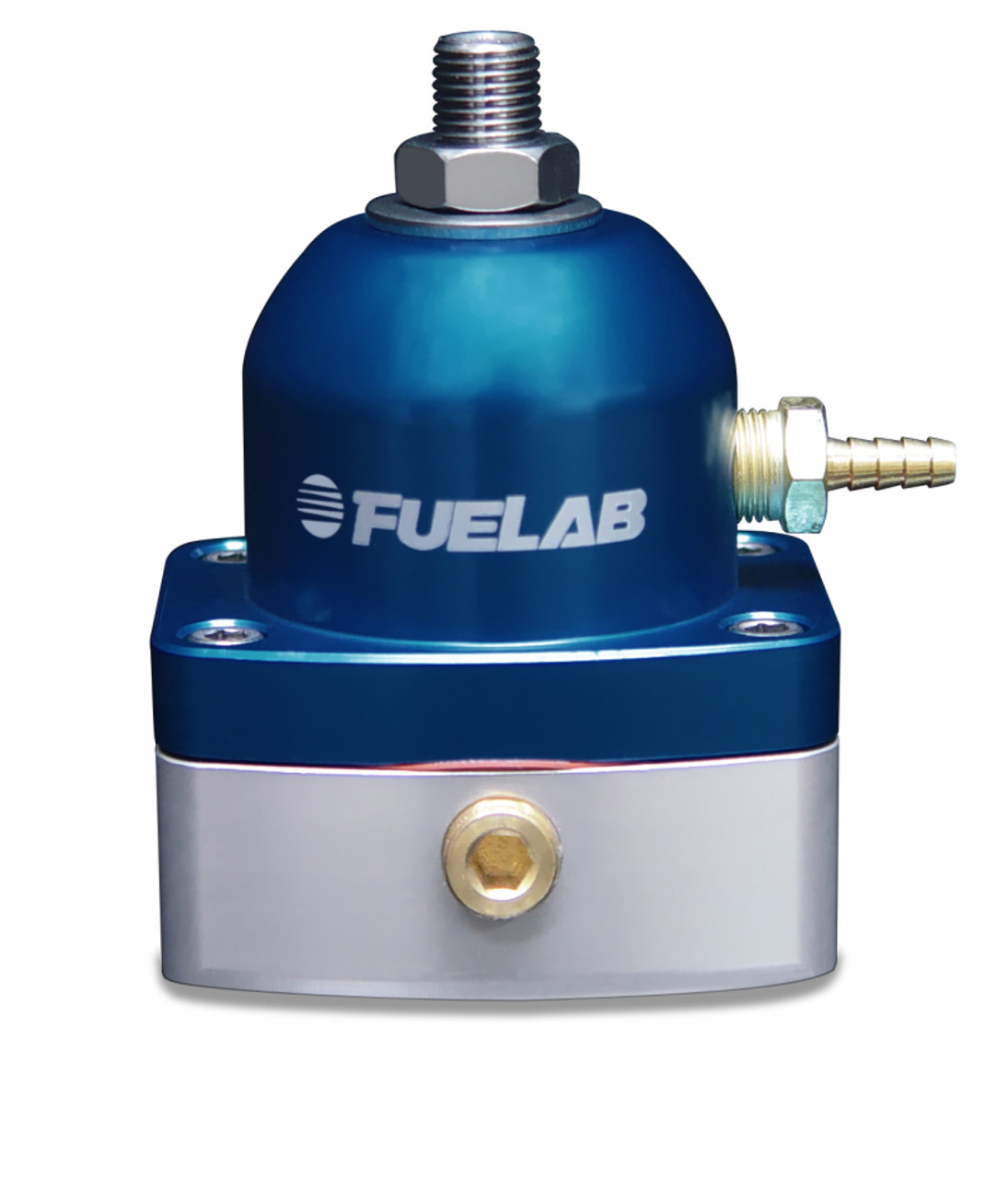 Fuelab 525 Carb Adjustable FPR In-Line Large Seat 1-3 PSI (1) -6AN In (1) -6AN Return - Blue - 52503-3-L-L