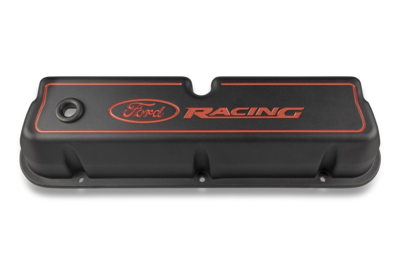 Ford Racing Logo Die-Cast Black Valve Covers - 302-003