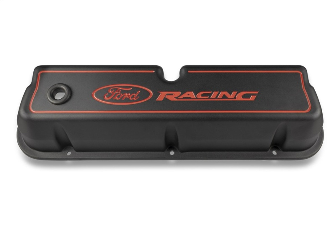 Ford Racing Logo Die-Cast Black Valve Covers - 302-003