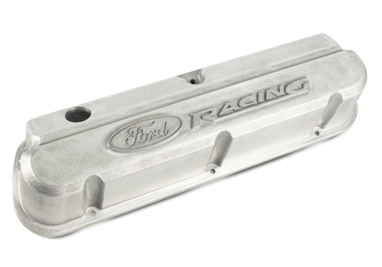 Ford Racing Slant Edge Valve Covers w/Ford Racing Logo - Bare - 302-146