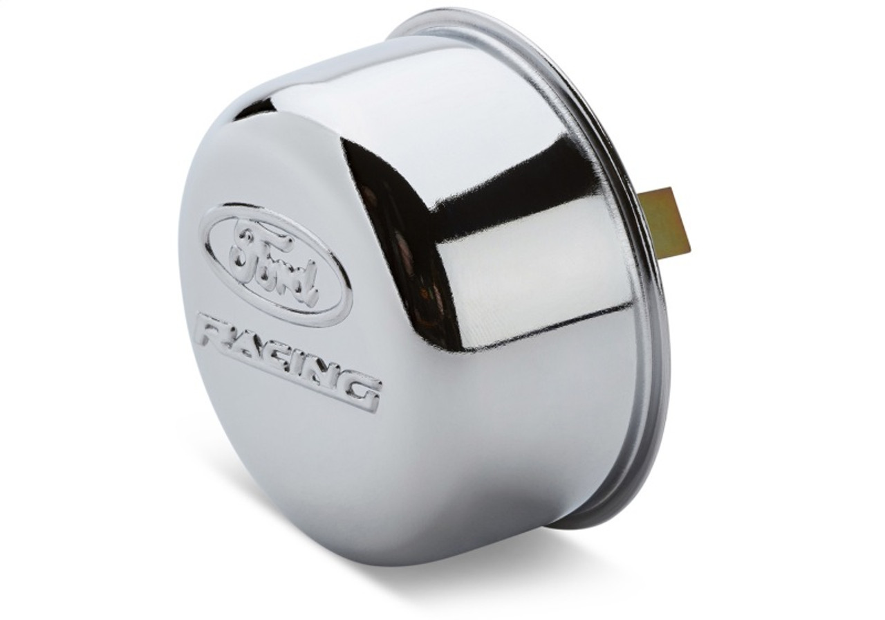 Ford Racing Chrome Breather Cap w/ Ford Racing Logo - Twist Type - 302-200