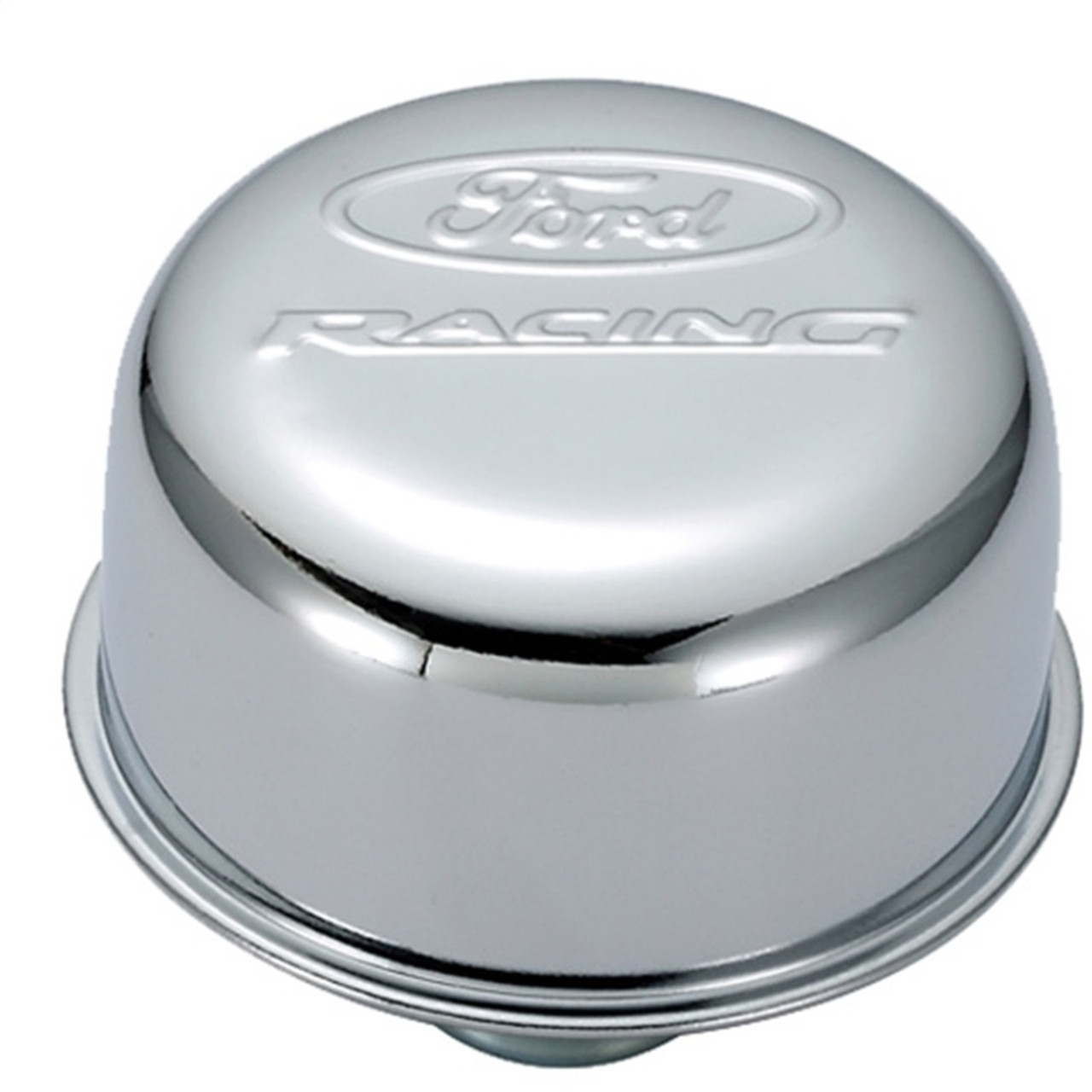 Ford Racing Logo Push-In Type Air Breather Cap - Chrome - 302-215