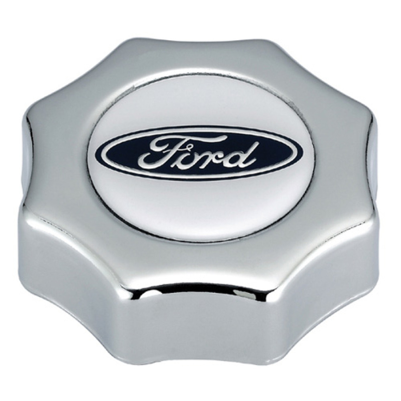Ford Racing Ford Oval Logo Screw In Type Oil Fill Cap - Chrome Finish - 302-230