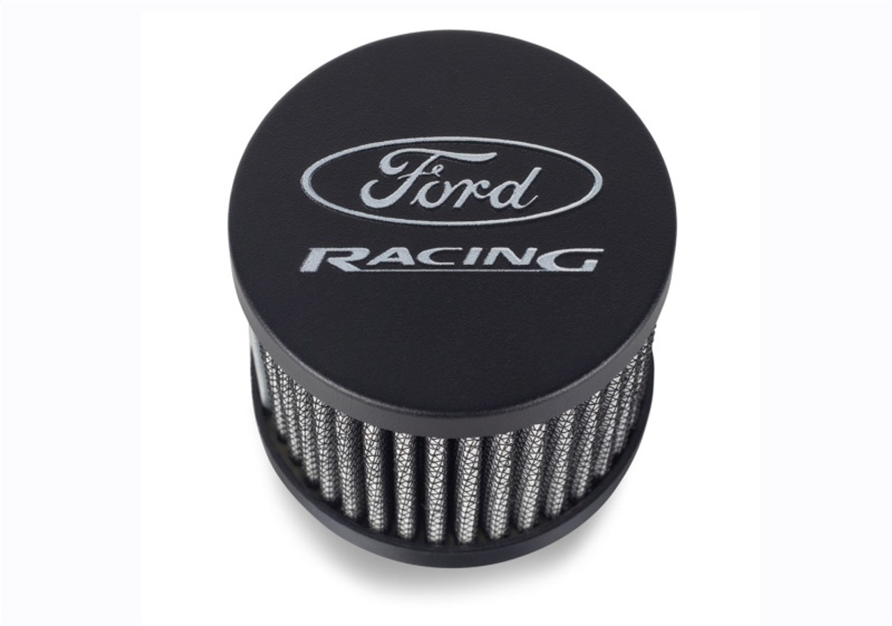 Ford Racing Black Crinkle Unshielded Breather w/Ford Racing Logo - 302-234