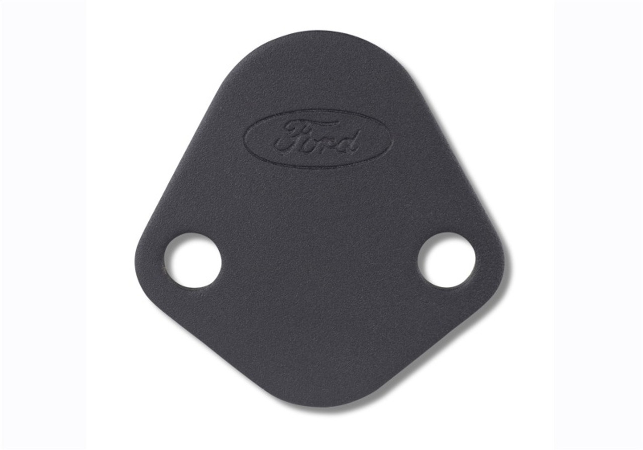 Ford Racing Fuel Pump Block Off Plate - Black Crinkle Finish w/ Ford Oval - 302-291