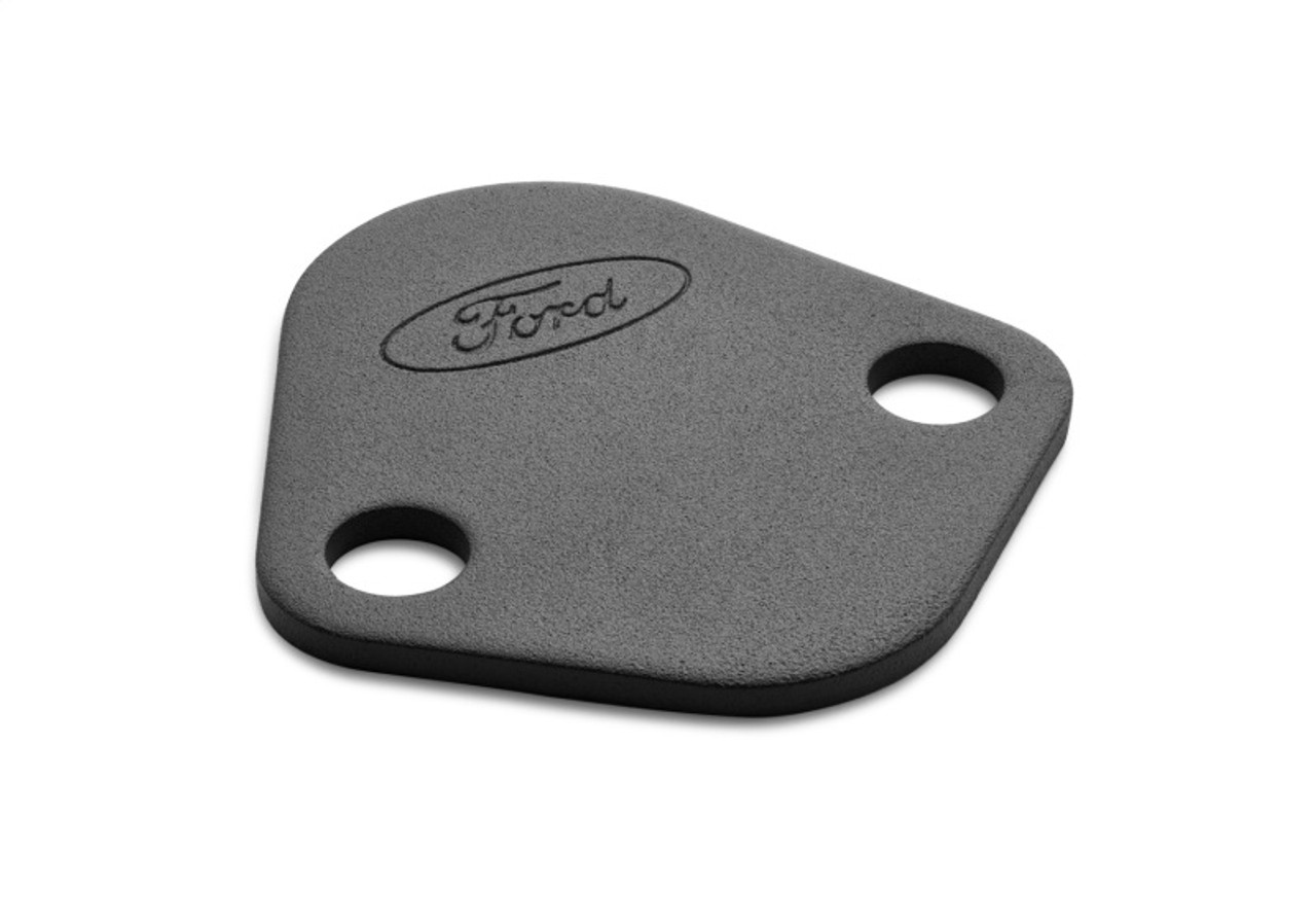 Ford Racing Fuel Pump Block Off Plate - Black Crinkle Finish w/ Ford Oval - 302-291