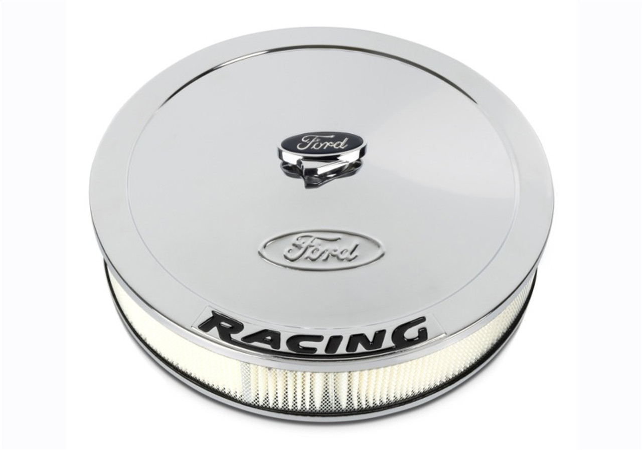 Ford Racing Air Cleaner Kit - Chrome w/ Black Emblem - 302-351