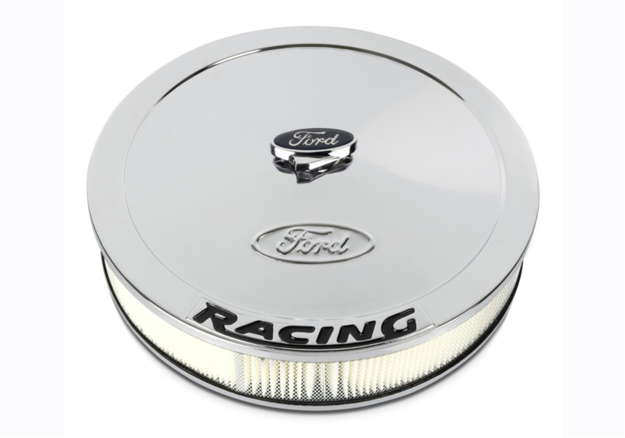 Ford Racing Air Cleaner Kit - Chrome w/ Black Emblem - 302-351