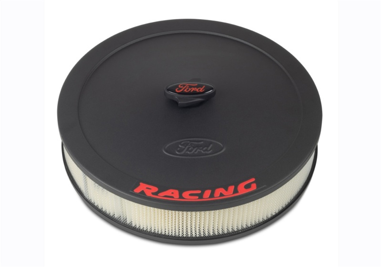Ford Racing Air Cleaner Kit - Black Crinkle Finish w/ Red Emblem - 302-352