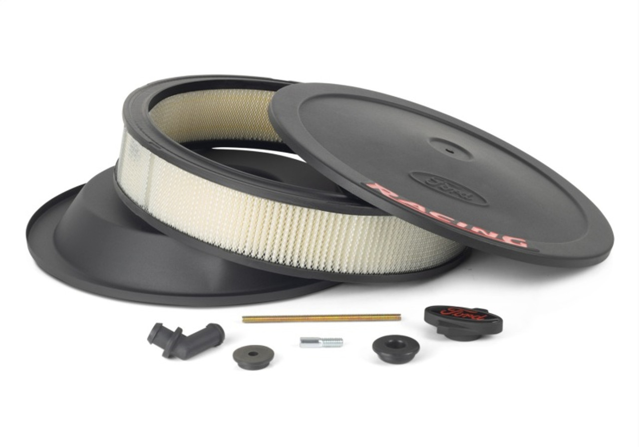 Ford Racing Air Cleaner Kit - Black Crinkle Finish w/ Red Emblem - 302-352