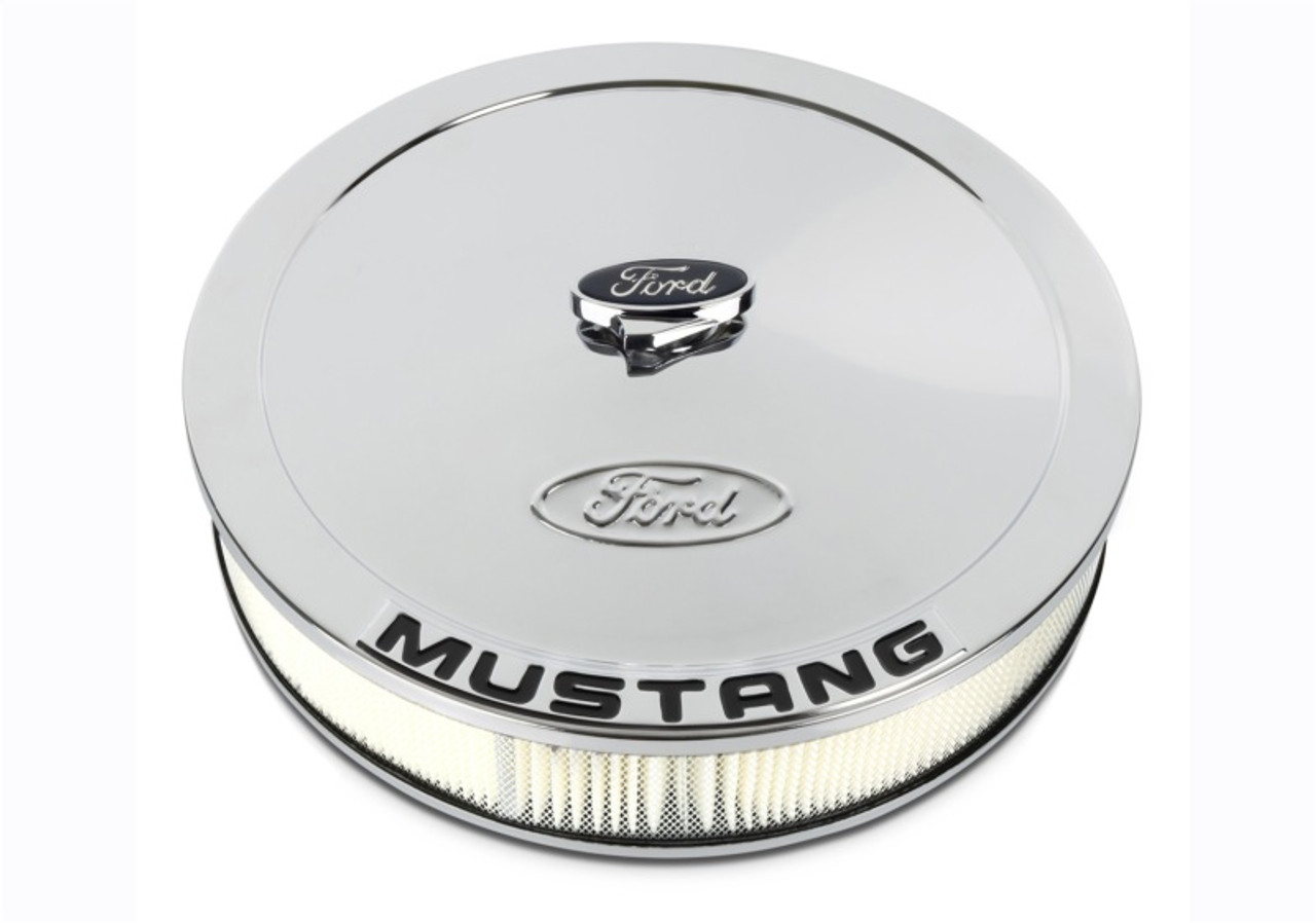 Ford Racing Air Cleaner Kit - Chrome w/Mustang Emblem - 302-361