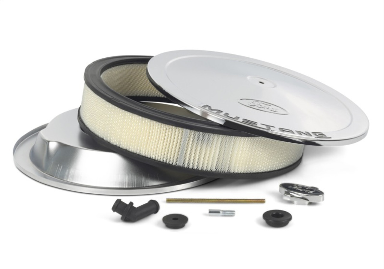 Ford Racing Air Cleaner Kit - Chrome w/Mustang Emblem - 302-361
