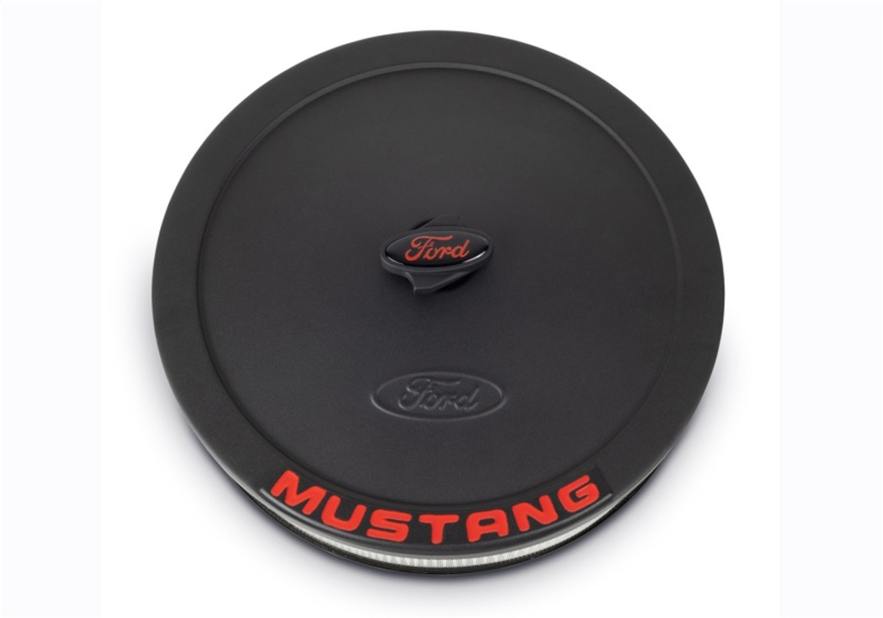 Ford Racing Air Cleaner Kit - Black Crinkle Finish w/ Red Mustang Emblem - 302-362