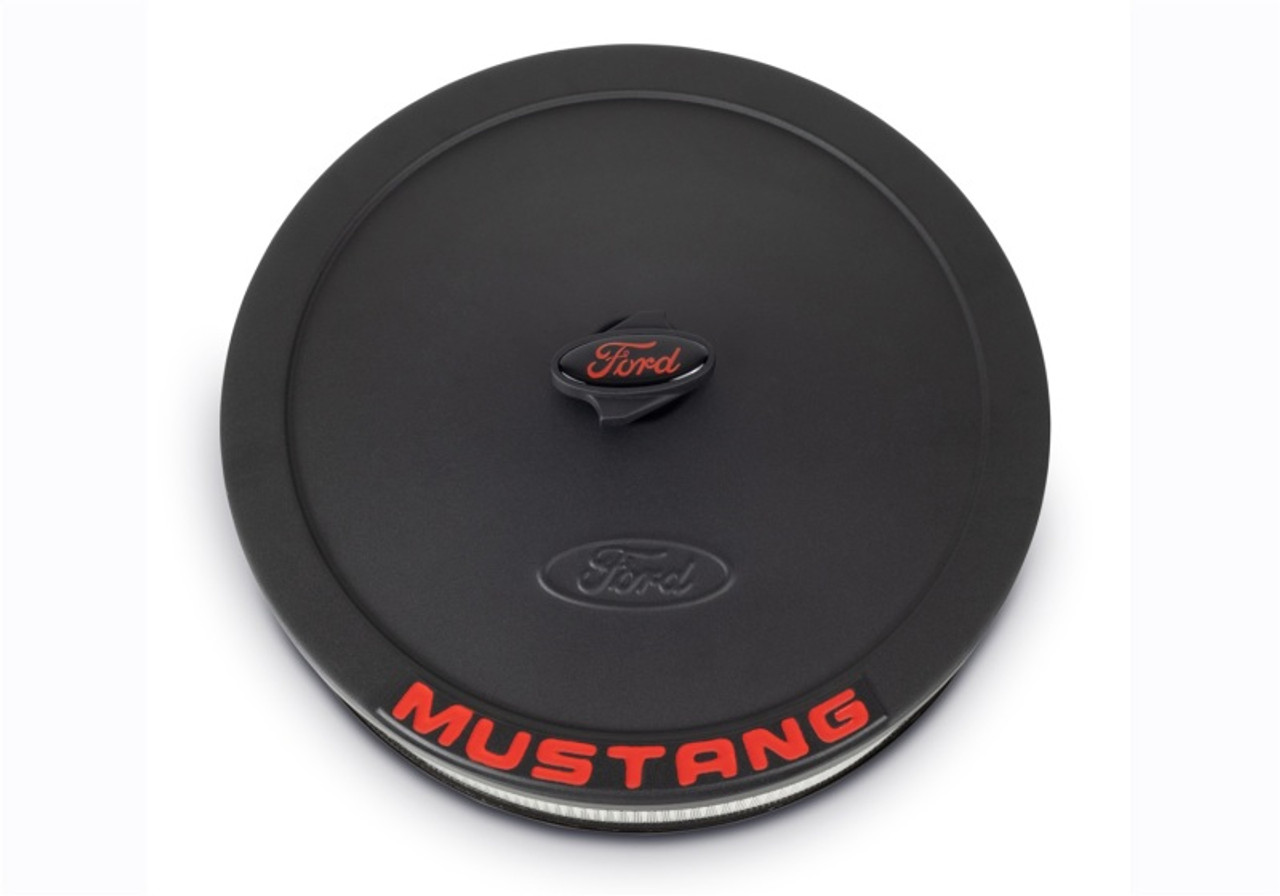 Ford Racing Air Cleaner Kit - Black Crinkle Finish w/ Red Mustang Emblem - 302-362