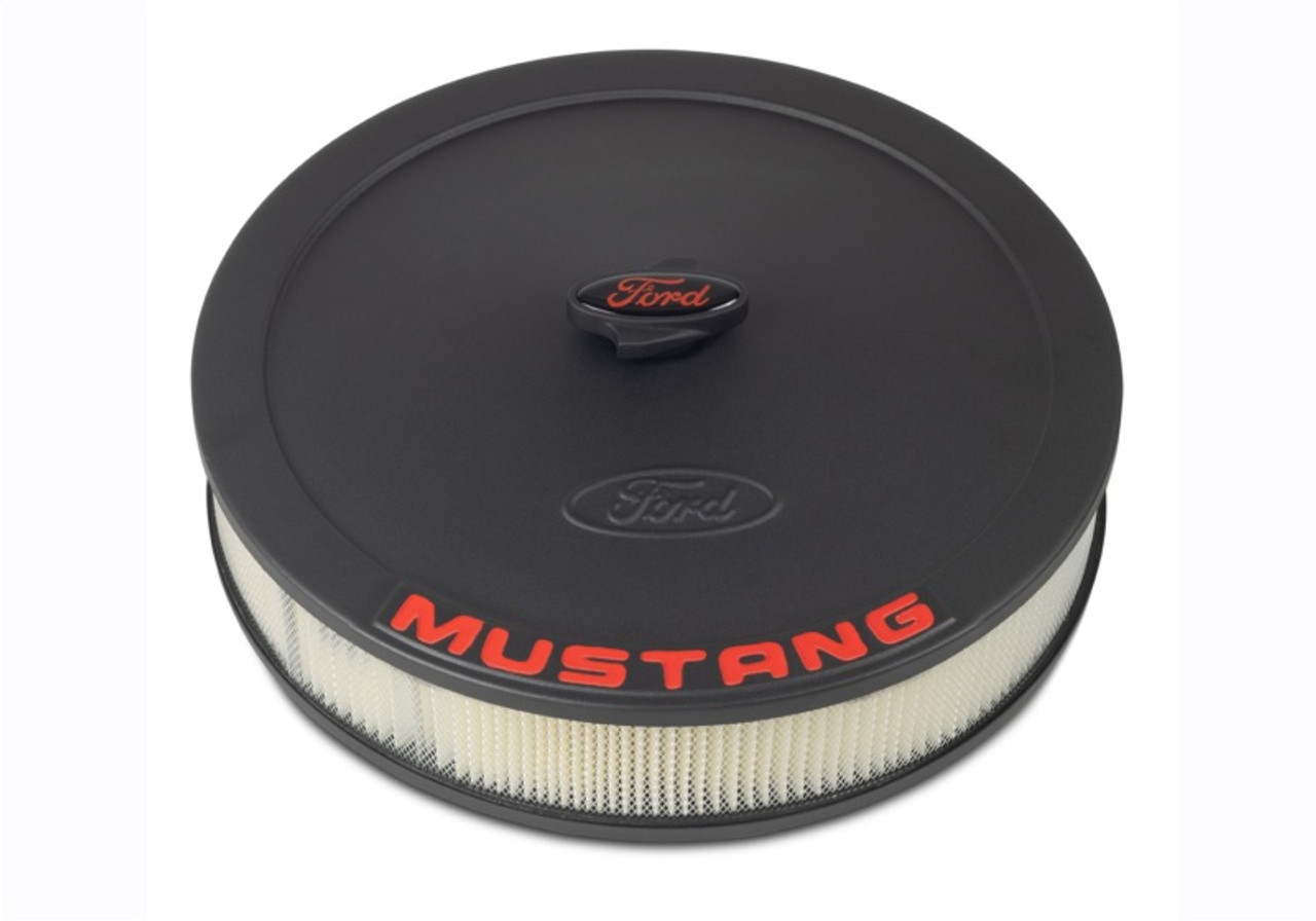 Ford Racing Air Cleaner Kit - Black Crinkle Finish w/ Red Mustang Emblem - 302-362